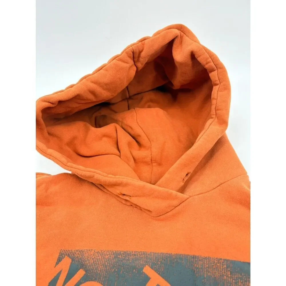 The North Face Men's Orange Crewneck Hoodie with Logo